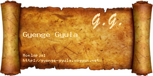 Gyenge Gyula névjegykártya